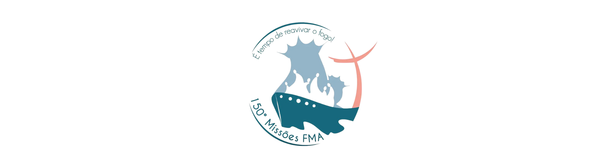 Logotipo do 150º aniversário da Primeira Expedição Missionária do Instituto das FMA